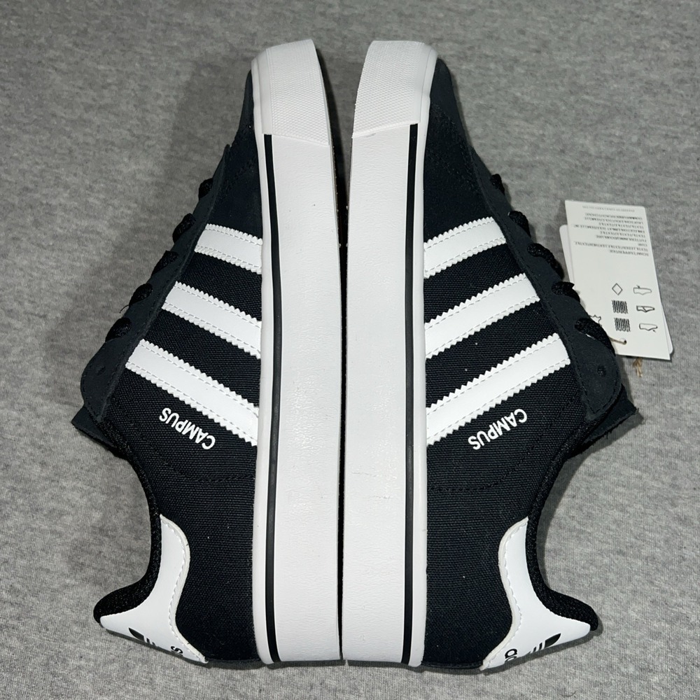 Adidas Campus Vulc J Black White Retro Sneakers Womens 6.5 Kids 4.5 IH8038 - Picture 11 of 16